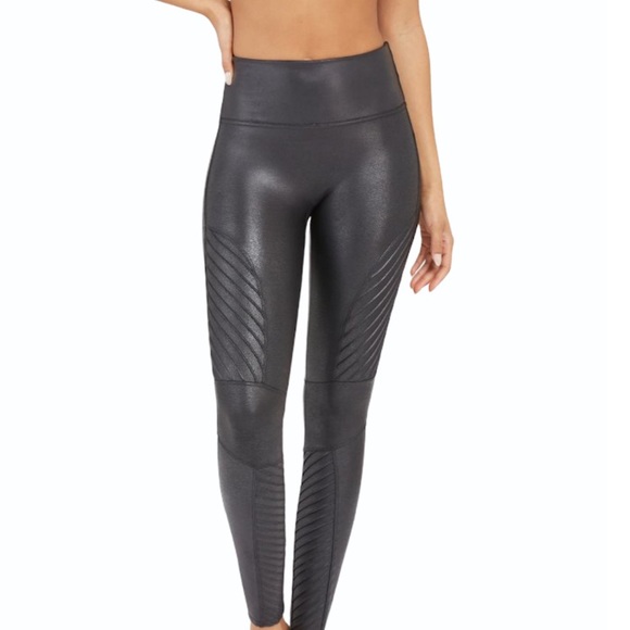 SOLD NWT SPANX Faux Leather Moto Leggings - Picture 2 of 6